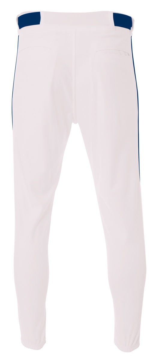 A4 NB6178 Youth Pro Style Elastic Bottom Baseball Pants - White/ Cardinal - XS