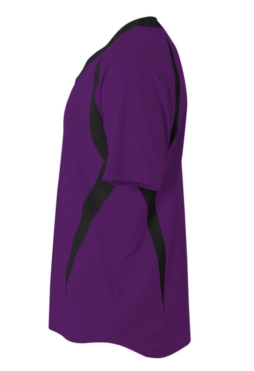 A4 N4229 2-Button Color Blocked Jersey - Purple /Black - M