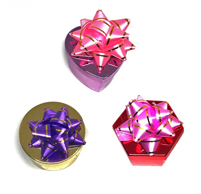 Ribbon Collection Metallic Ring Slot Box In Various Shapes & Colors