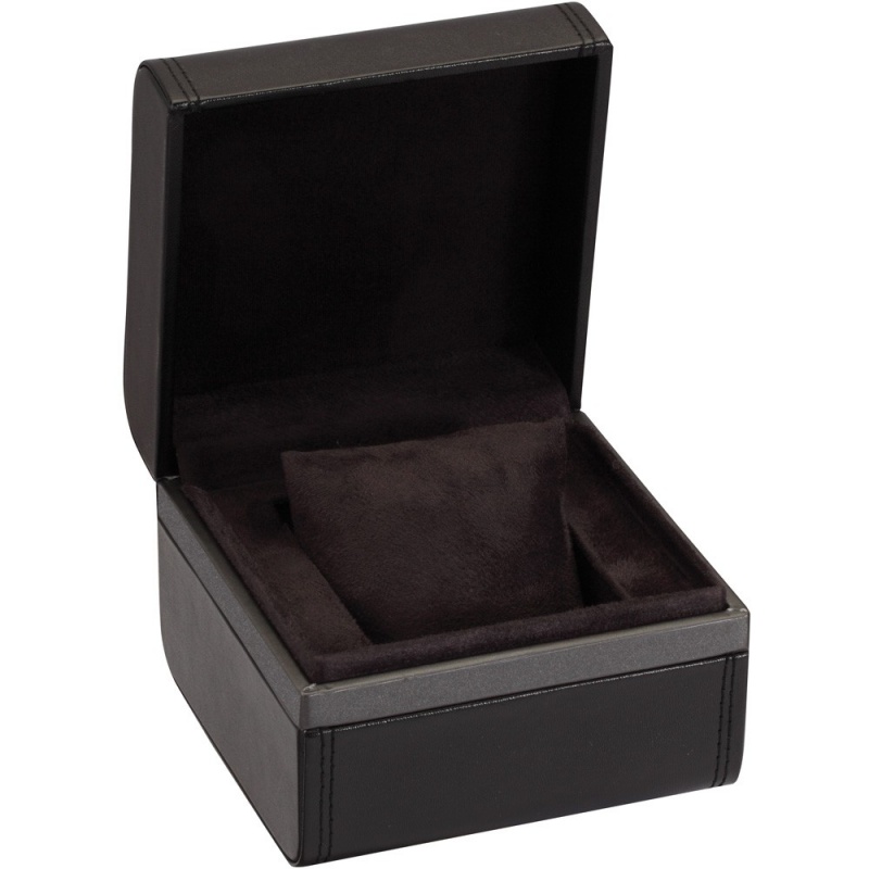 Diplomat "Victoria" Watch Box In Steel Gray Accented Onyx