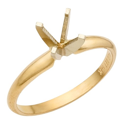 14K 2-Tone Solitaires, 4 Prongs 0.50