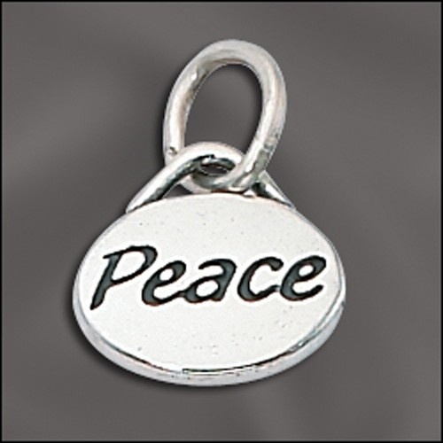 Sterling Silver Message Charm - Peace
