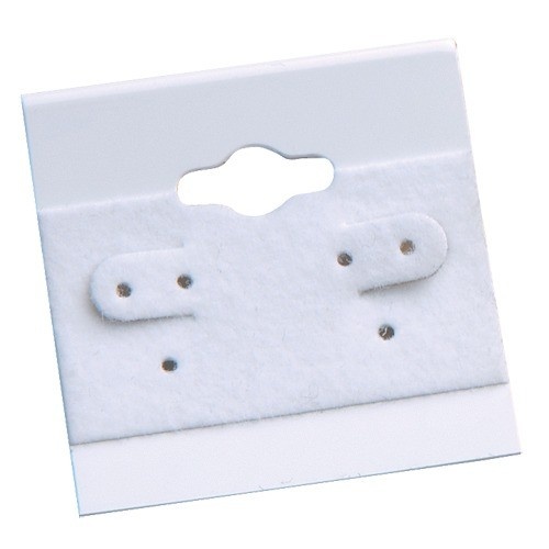 Flocked White Hanging Display Cards For 3 Pairs Hoop Or Stud (Pk/200), 2" L X 2" w