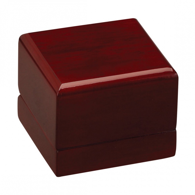 "Rodeo" Ring Clip Box Cherry / White Leatherette