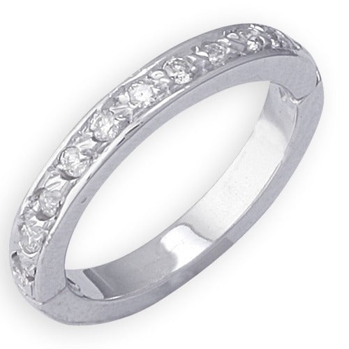 14K White Gold Eternity Diamond Toe Ring