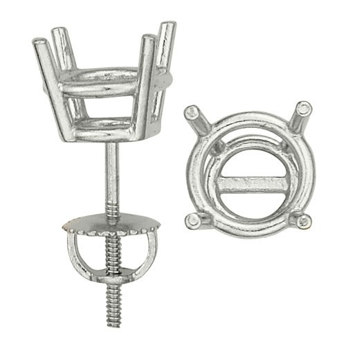18K White Gold Double Wire Screw-Back Earrings