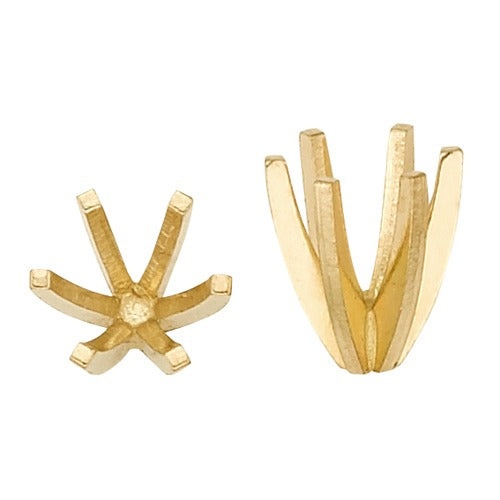 14K Yellow 6-Prong Round High Setting No Peg Diamond Solitaire