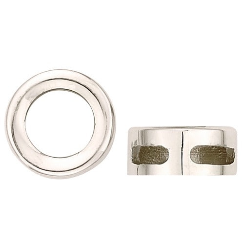 14K White Sliding Bezel Pendant