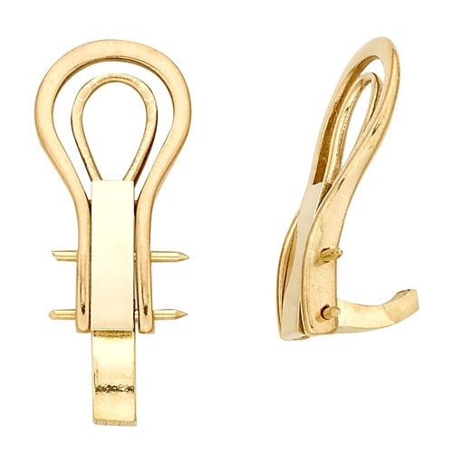 14K 2-Tone Heavy Omega Earring Clip