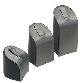 3-Piece Set Of Half-Oval Ring Columns In Steel Gray & Onyx