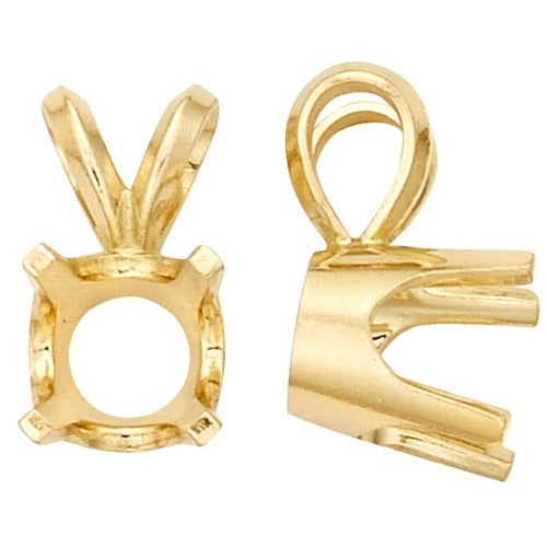 14K Yellow 4-Prong Round Pendant