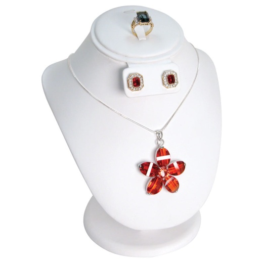 Standing Jewelry Set Combination Bust Displays in Pearl - 6.5" L x 5.5" W