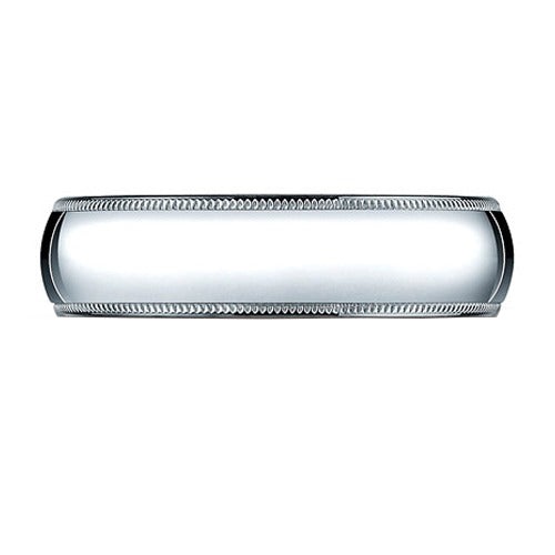 14K White Milgrain Comfort Fit Band 6 Mm