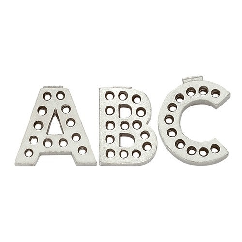 14K White Gold Block Initial For Diamond Setting