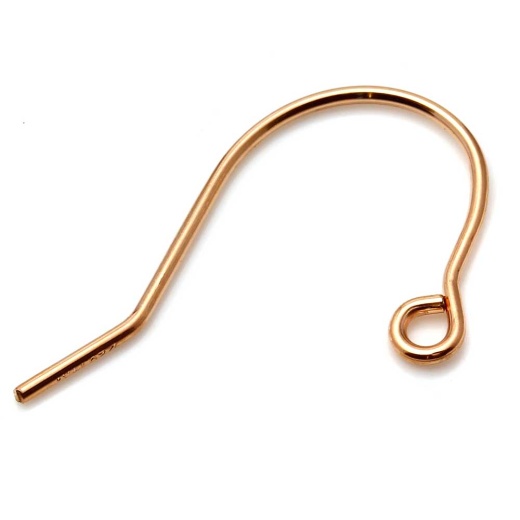 Rose Gold Filled French Ear Wire .030" Diameter - Buy Online
