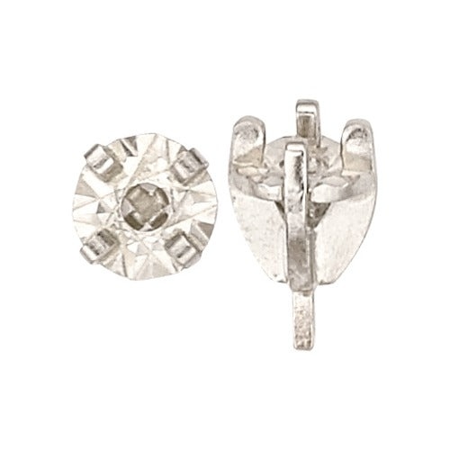 14K White Faceted Illusion Top Setting W/ Peg