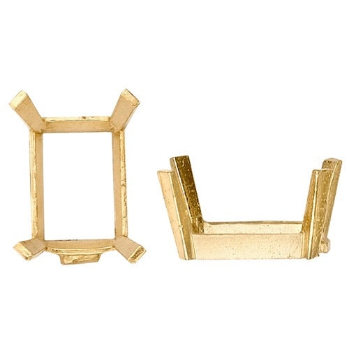 14K Yellow Emerald Cut Single Wire Setting