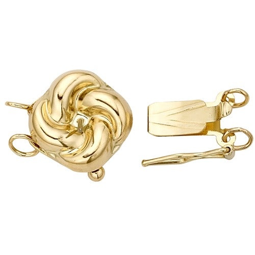 Round 2-Strand Flower Clasp with Peg in 14K Yellow Gold