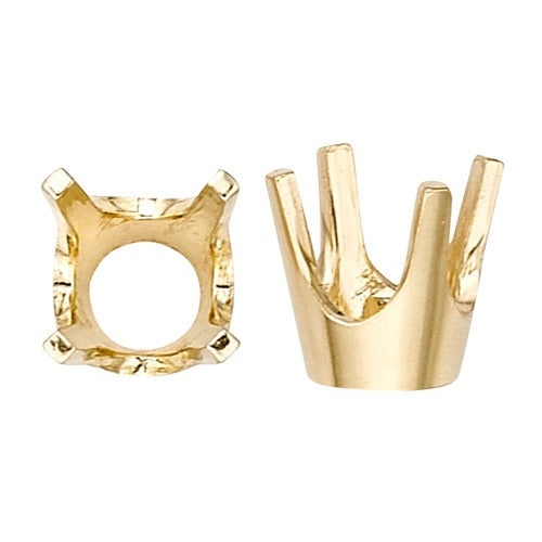 14K Yellow Round 4-Prong Low Base Setting