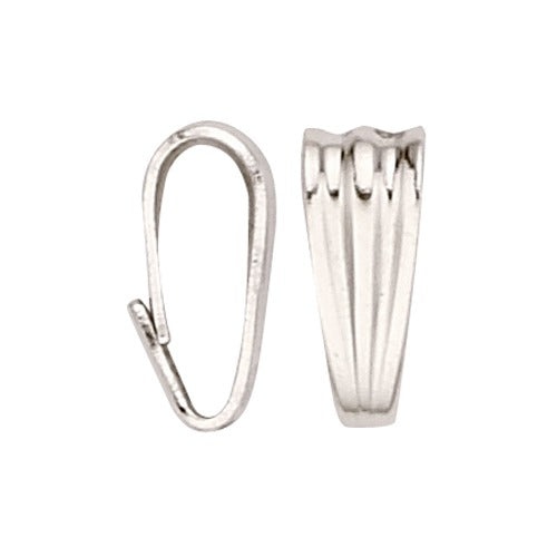 14K White Snap-On Bail Medium