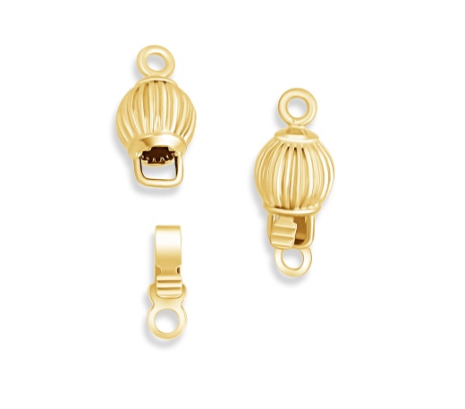 14K Yellow Gold Corrugated Round Clasp – 5.0 Mm