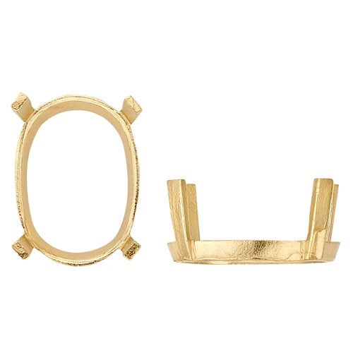 14K Yellow Heavy Oval Single Wire Setting