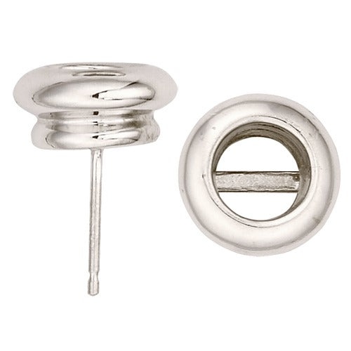 14K White Gold Donut Earring