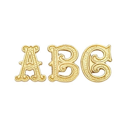 10K Yellow 3/8" Gothic Initial W/ Tube Pendant