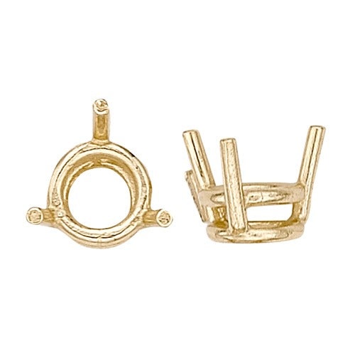 14K Yellow 3-Prong Double Wire Round Setting