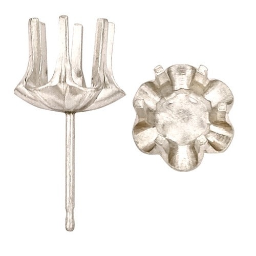 14K White Buttercup Friction Post Earring