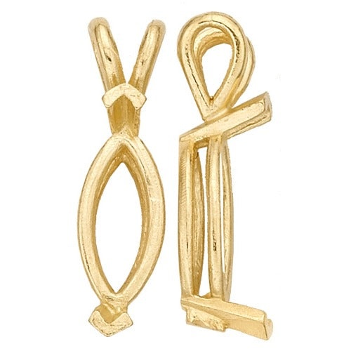 14K Yellow Marquise Double Wire Pendant