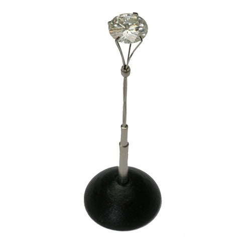 4-Prong Upright Wire Gemstone Displays On Round Base