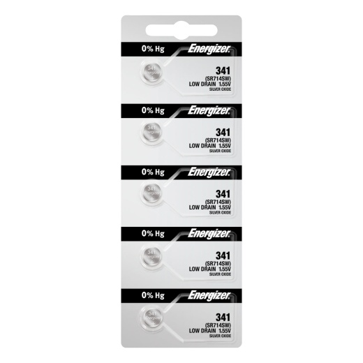 Energizer 341 (Sr714) Battery, Pk/5 - Premium Coin Cell Power