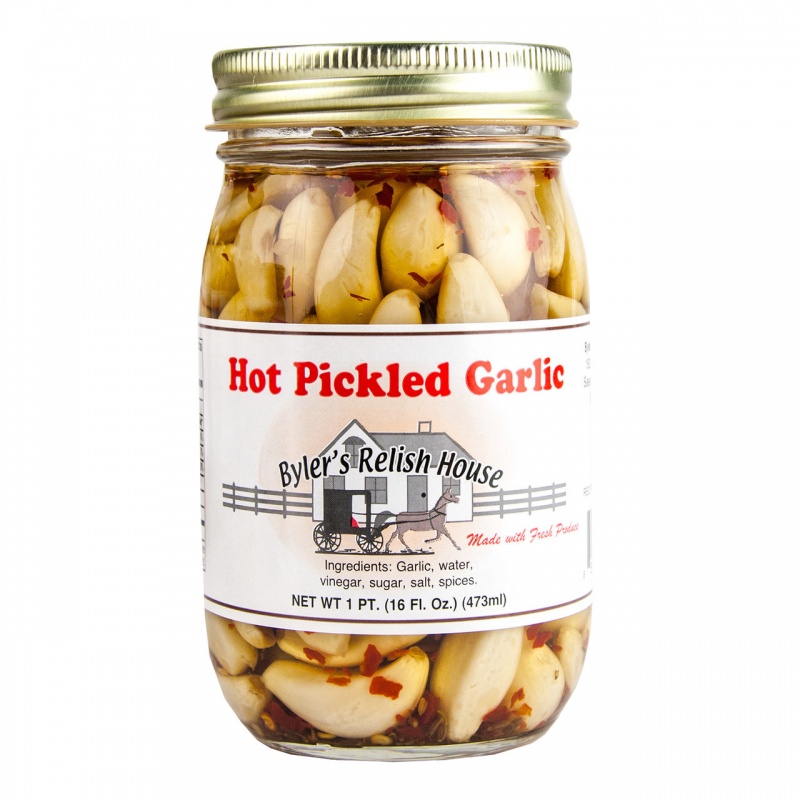 Hot Pickled Garlic 12/16Oz