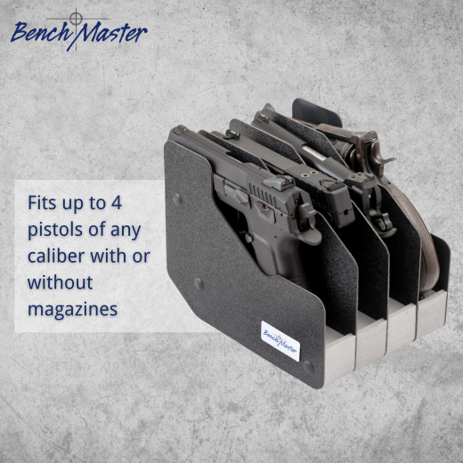 Four Gun Pistol Rack – Secure, Space-Saving Gun Safe Handgun Rack Made In The Usa