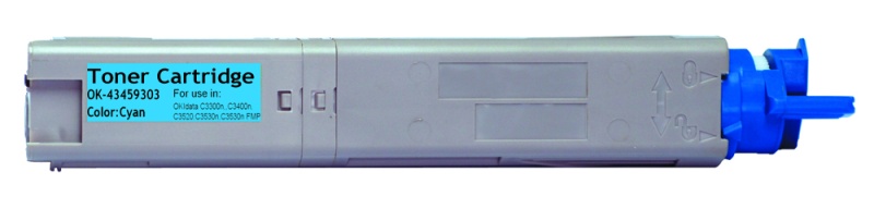 Okidata OEM 43459303 Compatible Toner Cartridge: Cyan, 2K Yield