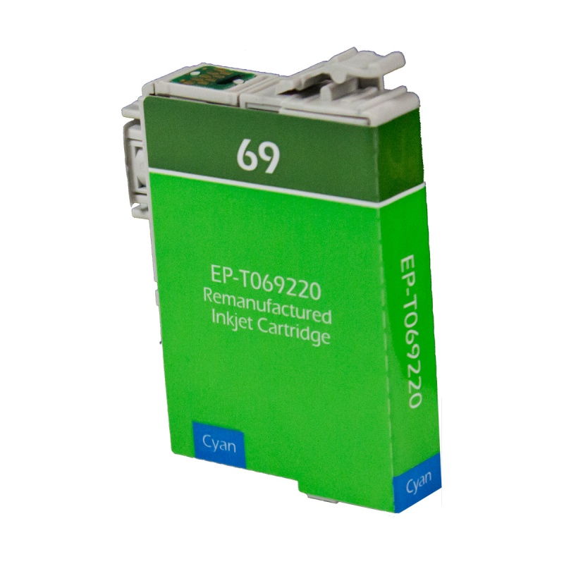 Epson OEM 69, T069220 Remanufactured Inkjet Cartridge: Cyan, 350 Yield, 9ml