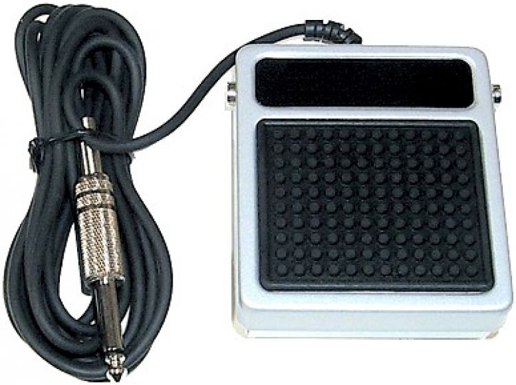 Foot Switch-Latching--Spst-N/O. Includes 9 Foot 2 Cond. Cord With 1/4" Male Phono Plug End