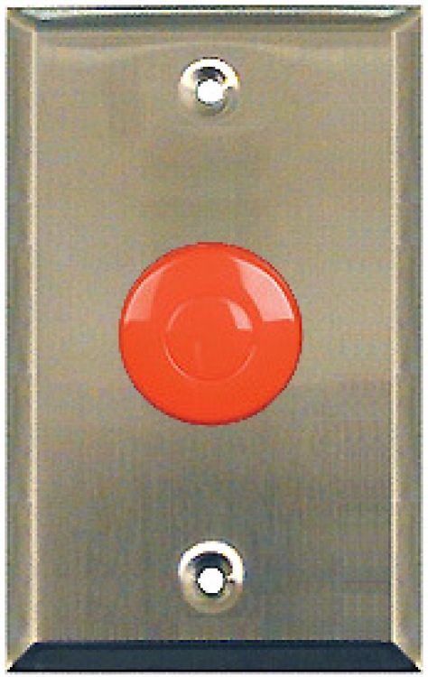 1-Gang Mush Button Stat-St St. Fits Over 1-Gang Electrical Back Box (Flush Or Surface) (Low Voltage Spst Button)