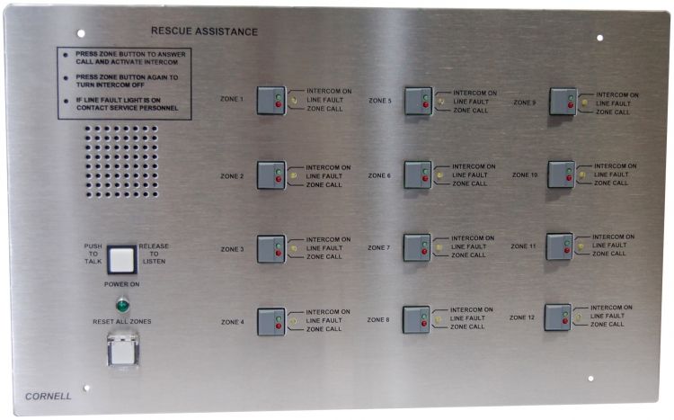 12 Unit Area Of Rescue Mas-Aud. Requires Bb-42 Flush Back Box. Used With #4201B/V Or 4201B/Vm Call-In Remote Stations