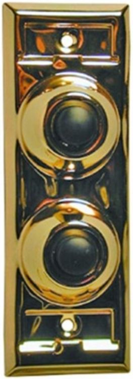 2 Pushbutton Station-Pol Brass. Polished Brass Finish With Two Momentary Pushbuttons