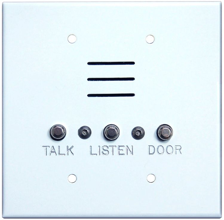 4 Wire-2 Gang Apt Station-Whit. Fits On 2-Gang Electrical Box Or Plaster Mounting Ring White Paint Over Alum. Faceplt