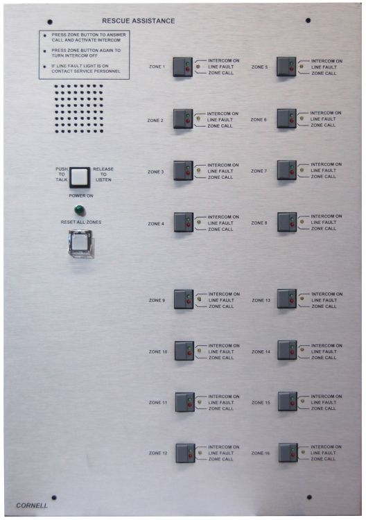 16 Unit Area Of Rescue Mas-Aud. Requires Bb-43 Flush Back Box. Used With #4201B/V Or 4201B/Vm Call-In Remote Stations