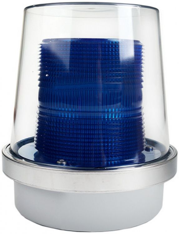120Vac Flashg Beac-W/Covr-Blue. Can Be Used Indoors Or Outdoors