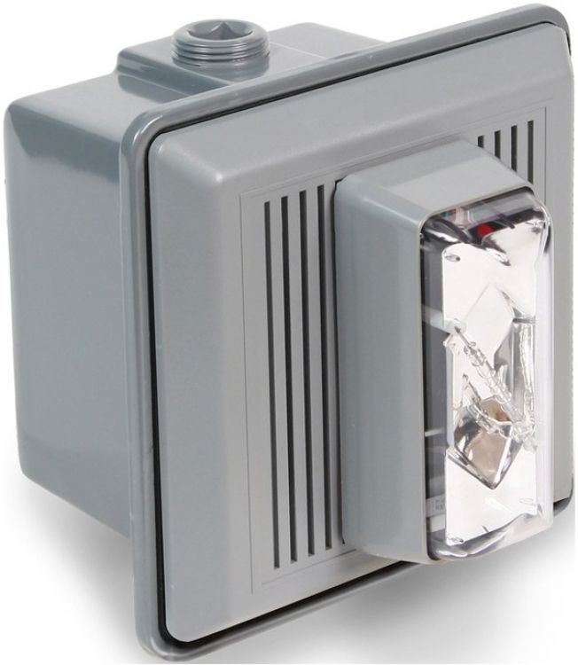 24Vdc Outd Strobe-W/Horn-Clear. Can Be Used Outdoors Will Operate On 24Vac Or 24Vdc Rated: 150 Cd