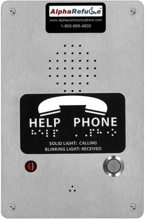 Stainless Steel Refuge Call Box For Alpharefuge 2100 Series, Remote Power. Surface, Stainless Steel Construction, Standard Call Button, Remote 24V Power