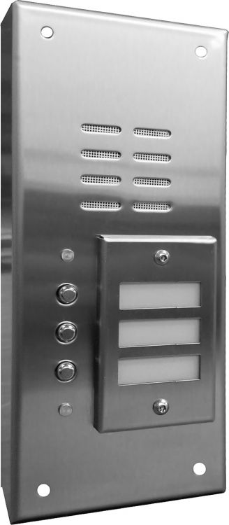 3 Buttn St St Econ Panel-Surf with Surface Side Bends with St. Steel Nameholders and Polycarbonate Cover