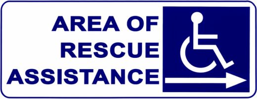 Area Rescue Assist Sign-Right - LED Lighted Room Identification Sign