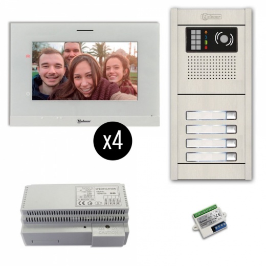 4-Unit Video Intercom Kit-Al-Fl