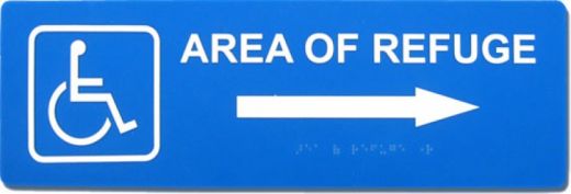 RSN7047R Refuge Arrow Sign Right Blue